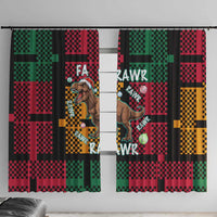 Christmas T Rex Rawr Rawr Rawr Window Curtain Xmas Holiday Patterns - Wonder Print Shop