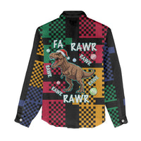Christmas T Rex Rawr Rawr Rawr Women Casual Shirt Xmas Holiday Patterns - Wonder Print Shop