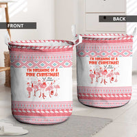 I'm Dreaming Of A Pink Christmas Flamingo Christmas Christmas Laundry Basket Xmas Holiday Patterns - Wonder Print Shop