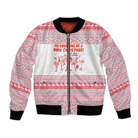 I'm Dreaming Of A Pink Christmas Flamingo Christmas Christmas Bomber Jacket Xmas Holiday Patterns - Wonder Print Shop