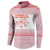 I'm Dreaming Of A Pink Christmas Flamingo Christmas Christmas Button Sweatshirt Xmas Holiday Patterns - Wonder Print Shop