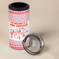 I'm Dreaming Of A Pink Christmas Flamingo Christmas Christmas 4 in 1 Can Cooler Tumbler Xmas Holiday Patterns - Wonder Print Shop