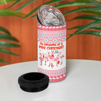I'm Dreaming Of A Pink Christmas Flamingo Christmas Christmas 4 in 1 Can Cooler Tumbler Xmas Holiday Patterns - Wonder Print Shop
