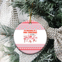 I'm Dreaming Of A Pink Christmas Flamingo Christmas Ceramic Ornament Xmas Holiday Patterns - Wonder Print Shop