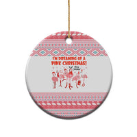 I'm Dreaming Of A Pink Christmas Flamingo Christmas Ceramic Ornament Xmas Holiday Patterns - Wonder Print Shop