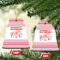 I'm Dreaming Of A Pink Christmas Flamingo Christmas Ceramic Ornament Xmas Holiday Patterns - Wonder Print Shop