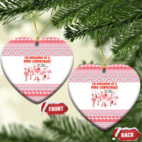 I'm Dreaming Of A Pink Christmas Flamingo Christmas Ceramic Ornament Xmas Holiday Patterns - Wonder Print Shop