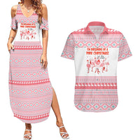 I'm Dreaming Of A Pink Christmas Flamingo Christmas Christmas Couples Matching Summer Maxi Dress and Hawaiian Shirt Xmas Holiday Patterns - undefined