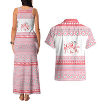 I'm Dreaming Of A Pink Christmas Flamingo Christmas Christmas Couples Matching Tank Maxi Dress and Hawaiian Shirt Xmas Holiday Patterns - Wonder Print Shop