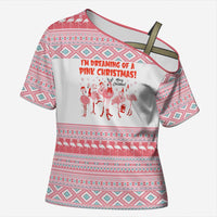 I'm Dreaming Of A Pink Christmas Flamingo Christmas Christmas Cross Shoulder Shirt Xmas Holiday Patterns - Wonder Print Shop