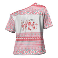 I'm Dreaming Of A Pink Christmas Flamingo Christmas Christmas Cross Shoulder Shirt Xmas Holiday Patterns - Wonder Print Shop