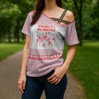 I'm Dreaming Of A Pink Christmas Flamingo Christmas Christmas Cross Shoulder Shirt Xmas Holiday Patterns - Wonder Print Shop