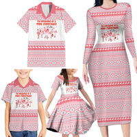 I'm Dreaming Of A Pink Christmas Flamingo Christmas Christmas Family Matching Long Sleeve Bodycon Dress and Hawaiian Shirt Xmas Holiday Patterns - Wonder Print Shop