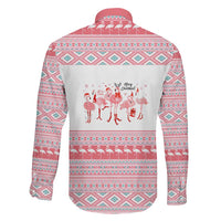 I'm Dreaming Of A Pink Christmas Flamingo Christmas Christmas Family Matching Mermaid Dress and Hawaiian Shirt Xmas Holiday Patterns - undefined