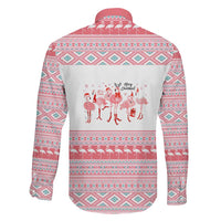 I'm Dreaming Of A Pink Christmas Flamingo Christmas Christmas Family Matching Off Shoulder Maxi Dress and Hawaiian Shirt Xmas Holiday Patterns - Wonder Print Shop