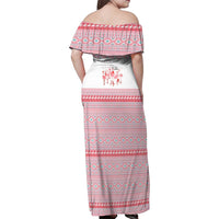 I'm Dreaming Of A Pink Christmas Flamingo Christmas Christmas Family Matching Off Shoulder Maxi Dress and Hawaiian Shirt Xmas Holiday Patterns - Wonder Print Shop