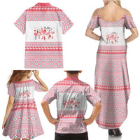 I'm Dreaming Of A Pink Christmas Flamingo Christmas Christmas Family Matching Summer Maxi Dress and Hawaiian Shirt Xmas Holiday Patterns - Wonder Print Shop