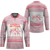 I'm Dreaming Of A Pink Christmas Flamingo Christmas Christmas Hockey Jersey Xmas Holiday Patterns - Wonder Print Shop
