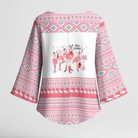 I'm Dreaming Of A Pink Christmas Flamingo Christmas Christmas Kimono Sleeve Blouse Xmas Holiday Patterns - Wonder Print Shop