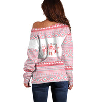 I'm Dreaming Of A Pink Christmas Flamingo Christmas Christmas Off Shoulder Sweater Xmas Holiday Patterns - Wonder Print Shop