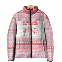 I'm Dreaming Of A Pink Christmas Flamingo Christmas Christmas Padded Jacket Xmas Holiday Patterns - Wonder Print Shop