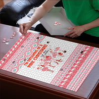 I'm Dreaming Of A Pink Christmas Flamingo Christmas Christmas Puzzle Xmas Holiday Patterns - Wonder Print Shop