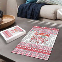 I'm Dreaming Of A Pink Christmas Flamingo Christmas Christmas Puzzle Xmas Holiday Patterns - Wonder Print Shop