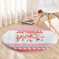 I'm Dreaming Of A Pink Christmas Flamingo Christmas Christmas Round Carpet Xmas Holiday Patterns - Wonder Print Shop