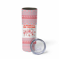 I'm Dreaming Of A Pink Christmas Flamingo Christmas Christmas Skinny Tumbler Xmas Holiday Patterns - Wonder Print Shop