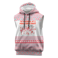 I'm Dreaming Of A Pink Christmas Flamingo Christmas Christmas Sleeveless Hoodie Xmas Holiday Patterns - Wonder Print Shop