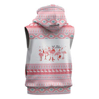I'm Dreaming Of A Pink Christmas Flamingo Christmas Christmas Sleeveless Zip Hoodie Xmas Holiday Patterns - Wonder Print Shop