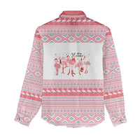 I'm Dreaming Of A Pink Christmas Flamingo Christmas Christmas Women Casual Shirt Xmas Holiday Patterns - Wonder Print Shop