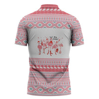 I'm Dreaming Of A Pink Christmas Flamingo Christmas Christmas Zipper Polo Shirt Xmas Holiday Patterns - Wonder Print Shop