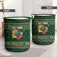 Ight Imma Head Out Santa Funny Christmas Christmas Laundry Basket Xmas Holiday Patterns - Wonder Print Shop