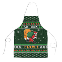 Ight Imma Head Out Santa Funny Christmas Christmas Apron Xmas Holiday Patterns - Wonder Print Shop