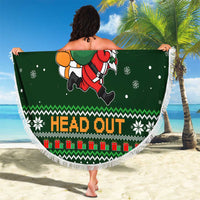 Ight Imma Head Out Santa Funny Christmas Christmas Beach Blanket Xmas Holiday Patterns - Wonder Print Shop
