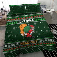 Ight Imma Head Out Santa Funny Christmas Christmas Bedding Set Xmas Holiday Patterns - Wonder Print Shop