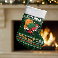 Ight Imma Head Out Santa Funny Christmas Christmas Stocking Xmas Holiday Patterns - Wonder Print Shop
