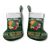Ight Imma Head Out Santa Funny Christmas Christmas Stocking Xmas Holiday Patterns - Wonder Print Shop