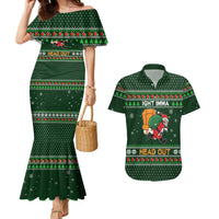 Ight Imma Head Out Santa Funny Christmas Christmas Couples Matching Mermaid Dress and Hawaiian Shirt Xmas Holiday Patterns - Wonder Print Shop