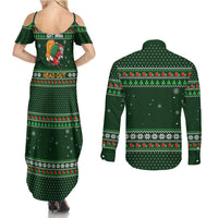 Ight Imma Head Out Santa Funny Christmas Christmas Couples Matching Summer Maxi Dress and Long Sleeve Button Shirt Xmas Holiday Patterns - Wonder Print Shop