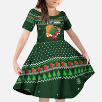 Ight Imma Head Out Santa Funny Christmas Christmas Family Matching Off Shoulder Short Dress and Hawaiian Shirt Xmas Holiday Patterns - Wonder Print Shop