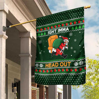 Ight Imma Head Out Santa Funny Christmas Christmas Garden Flag Xmas Holiday Patterns - Wonder Print Shop