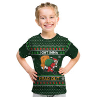 Ight Imma Head Out Santa Funny Christmas Christmas Kid T Shirt Xmas Holiday Patterns - Wonder Print Shop