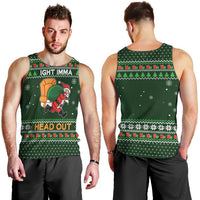 Ight Imma Head Out Santa Funny Christmas Christmas Men Tank Top Xmas Holiday Patterns - Wonder Print Shop