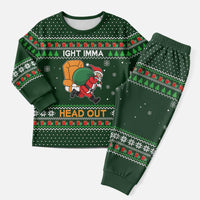 Ight Imma Head Out Santa Funny Christmas Christmas Pajama Set Xmas Holiday Patterns - Wonder Print Shop