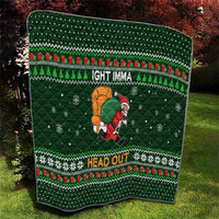 Ight Imma Head Out Santa Funny Christmas Christmas Quilt Xmas Holiday Patterns - Wonder Print Shop