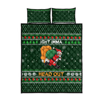Ight Imma Head Out Santa Funny Christmas Christmas Quilt Bed Set Xmas Holiday Patterns - Wonder Print Shop