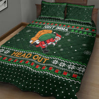 Ight Imma Head Out Santa Funny Christmas Christmas Quilt Bed Set Xmas Holiday Patterns - Wonder Print Shop