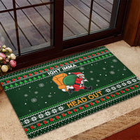 Ight Imma Head Out Santa Funny Christmas Christmas Rubber Doormat Xmas Holiday Patterns - Wonder Print Shop